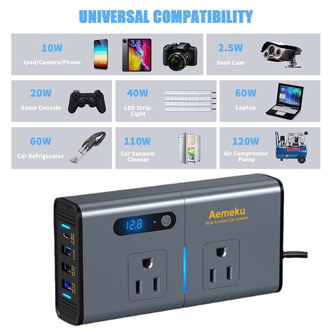 POWER INVERTER 300W CON CONECTOR USB D.WORLD
