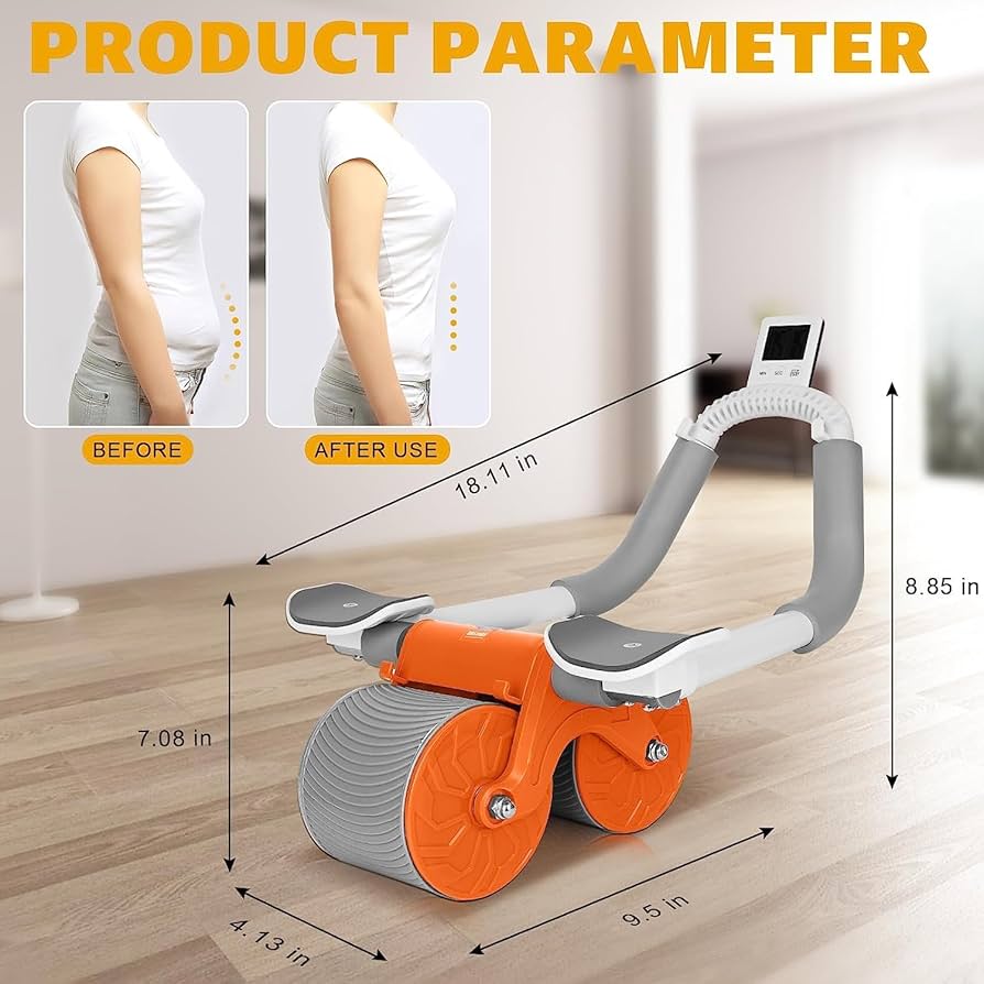 💪🔥 RODILLO ABDOMINAL CON SOPORTE PARA CELULAR