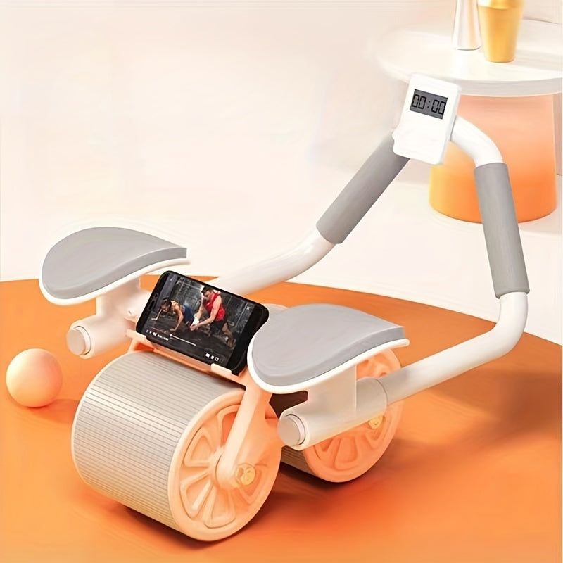 💪🔥 RODILLO ABDOMINAL CON SOPORTE PARA CELULAR