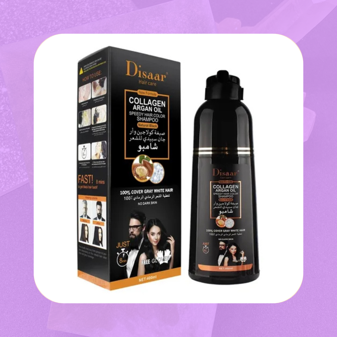 SHAMPO ANTI-CANA NEGRO CON COLAGENO Y ACEITE ARGAN