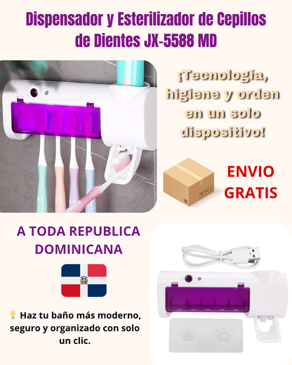 Dispensador y Esterilizador de Cepillos de Dientes