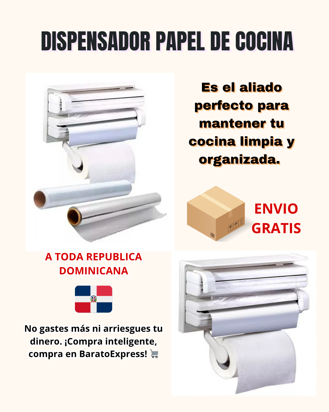 DISPENSADOR PAPEL DE COCINA