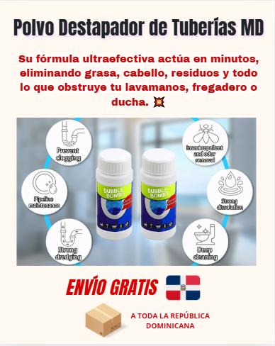 🚿🧼 POLVO DESTAPADOR DE TUBERÍAS